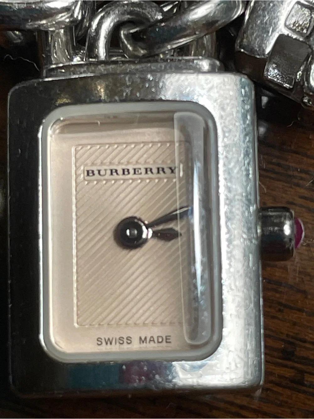 Burberry Charm Bracelet with working watch stamped .925 silver with new battery!